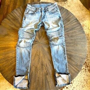 Pratts “Motor Spirit” Moto Zip-Leg Jeans –‎ Blue – Size 27